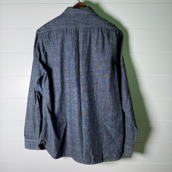 NWT Dockers Men’s Dark Denim Button Up Shirt Size M - Picture 5 of 10